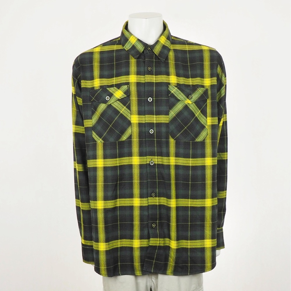 Dixxon Flannel Co. x Rancid Button Down Shirt Mens 2XL XXL Black Plaid Rock Band
